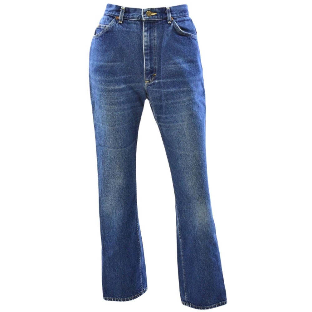 80s Vintage Lee Western Bootcut Jeans Womens 16 Blue High Rise Denim USA - Picture 2 of 4